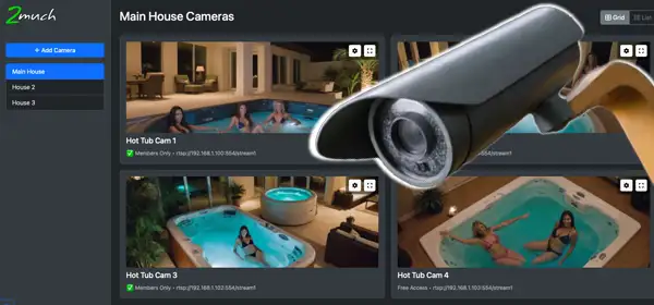 Glimpse IP camera streaming system for voyeur-style websites