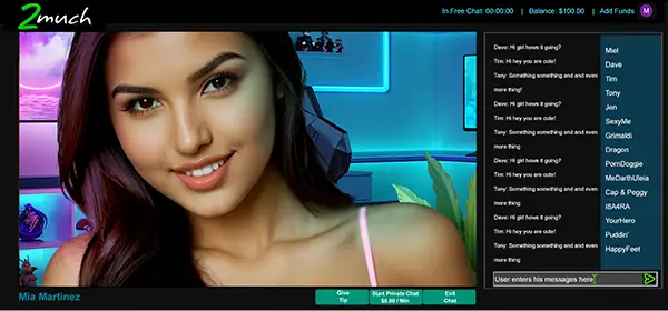 Miricam live video streaming and pay-per-minute platform for adult websites